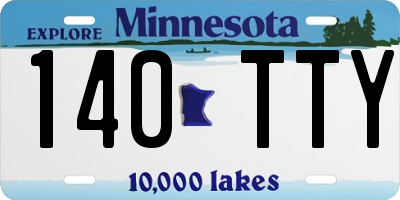MN license plate 140TTY