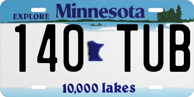 MN license plate 140TUB