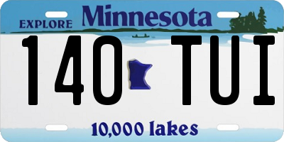 MN license plate 140TUI