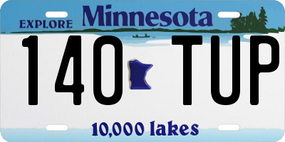 MN license plate 140TUP
