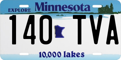 MN license plate 140TVA