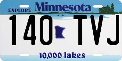 MN license plate 140TVJ