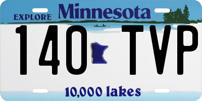 MN license plate 140TVP
