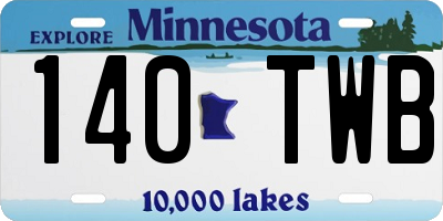 MN license plate 140TWB