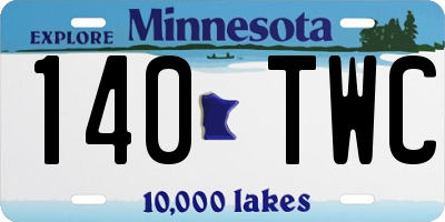 MN license plate 140TWC