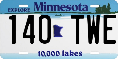 MN license plate 140TWE