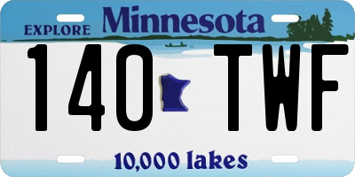 MN license plate 140TWF