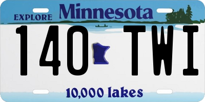 MN license plate 140TWI