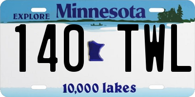 MN license plate 140TWL
