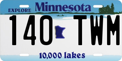 MN license plate 140TWM