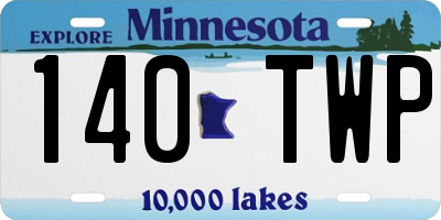 MN license plate 140TWP