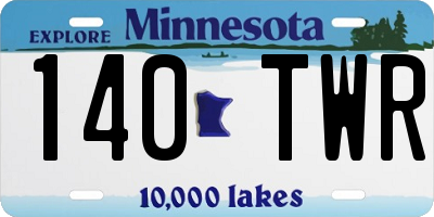 MN license plate 140TWR
