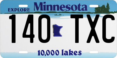 MN license plate 140TXC