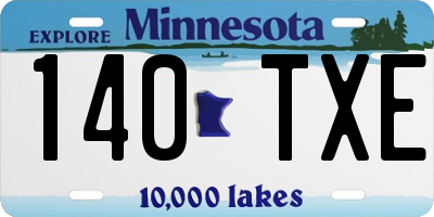 MN license plate 140TXE