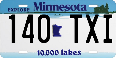 MN license plate 140TXI