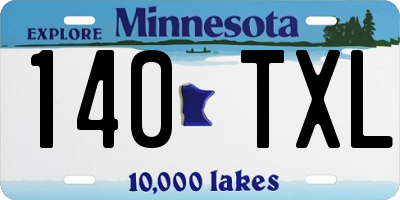 MN license plate 140TXL