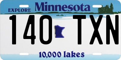 MN license plate 140TXN