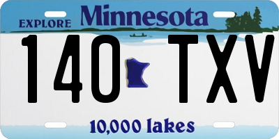 MN license plate 140TXV