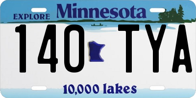 MN license plate 140TYA