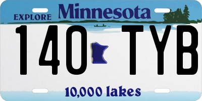 MN license plate 140TYB
