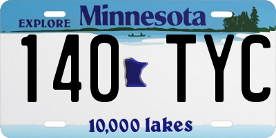MN license plate 140TYC