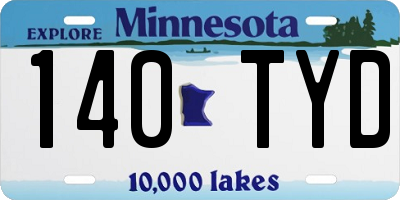 MN license plate 140TYD