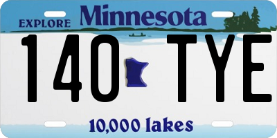 MN license plate 140TYE