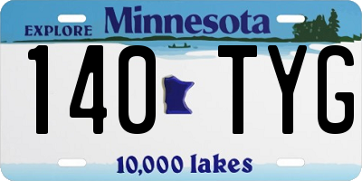 MN license plate 140TYG