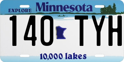 MN license plate 140TYH