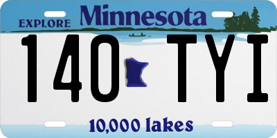 MN license plate 140TYI