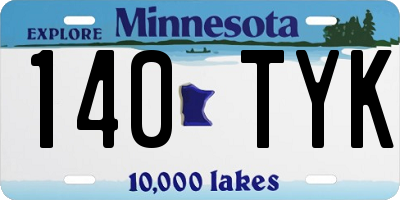 MN license plate 140TYK
