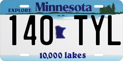 MN license plate 140TYL