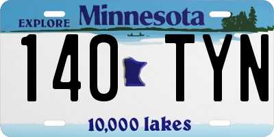 MN license plate 140TYN