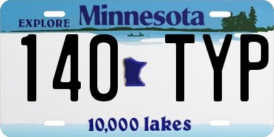 MN license plate 140TYP