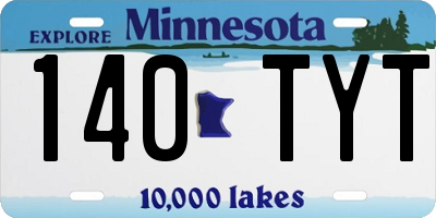 MN license plate 140TYT
