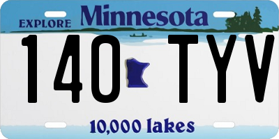 MN license plate 140TYV