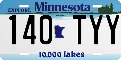 MN license plate 140TYY
