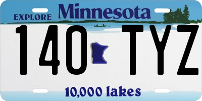 MN license plate 140TYZ