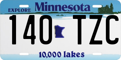 MN license plate 140TZC