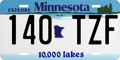 MN license plate 140TZF
