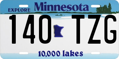 MN license plate 140TZG