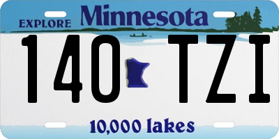 MN license plate 140TZI
