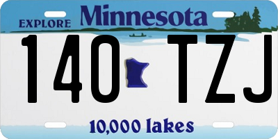 MN license plate 140TZJ