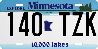 MN license plate 140TZK