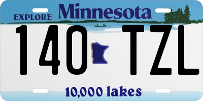MN license plate 140TZL