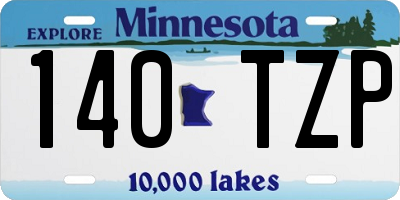 MN license plate 140TZP