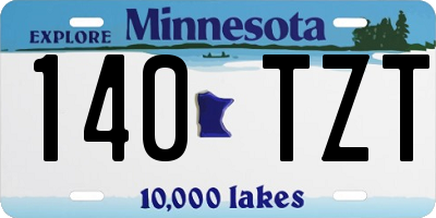 MN license plate 140TZT