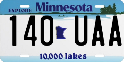 MN license plate 140UAA