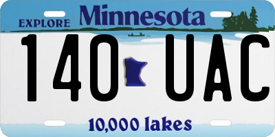 MN license plate 140UAC