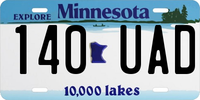 MN license plate 140UAD